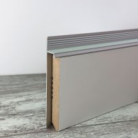Плинтус крытого монтажа серебро RSP 80
